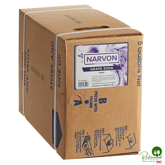 Narvon Grape Beverage / Soda Syrup 5 Gallon Bag in Box