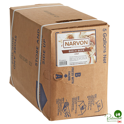 Narvon Old Fashioned Birch Beer Beverage / Soda Syrup 5 Gallon Bag in Box