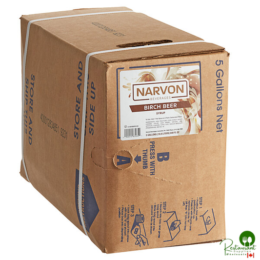 Narvon Old Fashioned Birch Beer Beverage / Soda Syrup 5 Gallon Bag in Box