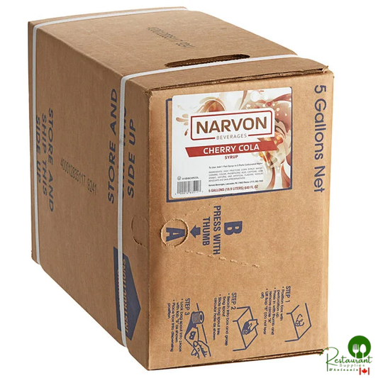 Narvon Cherry Cola Beverage / Soda Syrup 5 Gallon Bag in Box