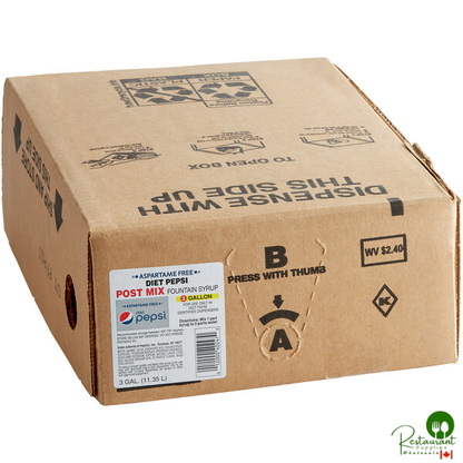Diet Pepsi® Cola Beverage / Soda Syrup 3 Gallon Bag in Box