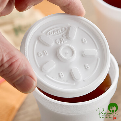 Dart 6JL White Vented Lid - 100/Pack