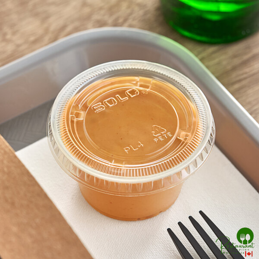 Solo PL4N Large Clear Plastic Souffle / Cup Lid - 125/Pack