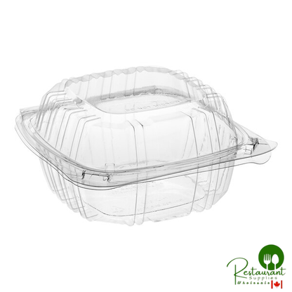Choice 6" x 6" x 3" Clear Hinged PET Plastic Clamshell Container - 125/Pack