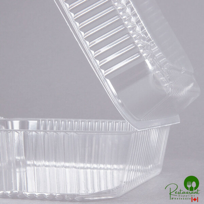 Durable Packaging PXT-895 Tall 8" x 8" x 3 1/2" One-Compartment Clear Hinged Plastic Take Out Container - 125/Pack