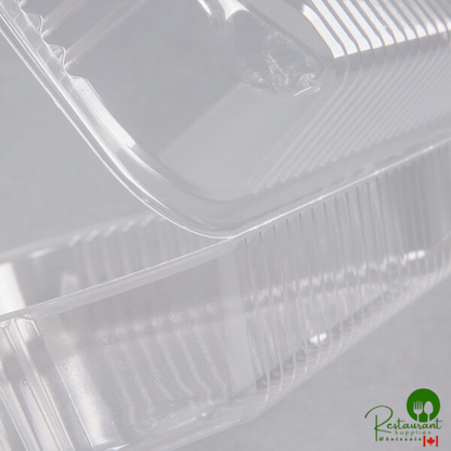 Durable Packaging PXT-880 8" x 8" x 3" Clear Hinged Lid Plastic Container - 125/Pack