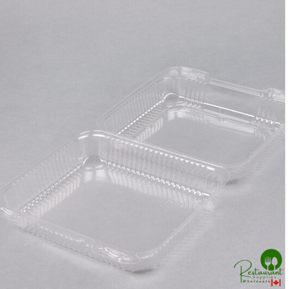 Durable Packaging PXT-880 8" x 8" x 3" Clear Hinged Lid Plastic Container - 125/Pack
