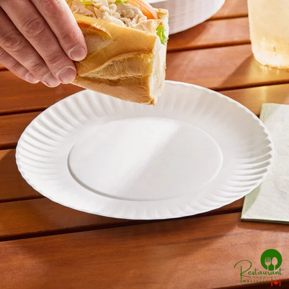 Choice 9" White Uncoated Paper Plate - 1,200/Case