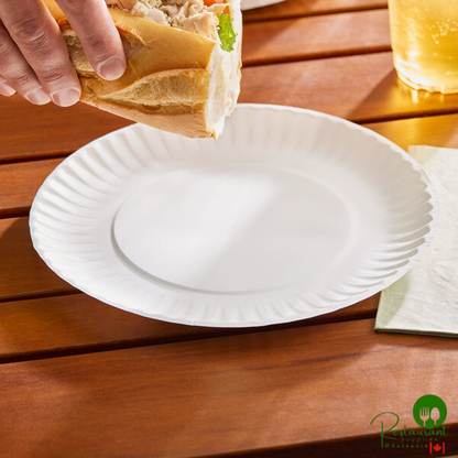 Choice 9" White Coated Paper Plate - 1,000/Case