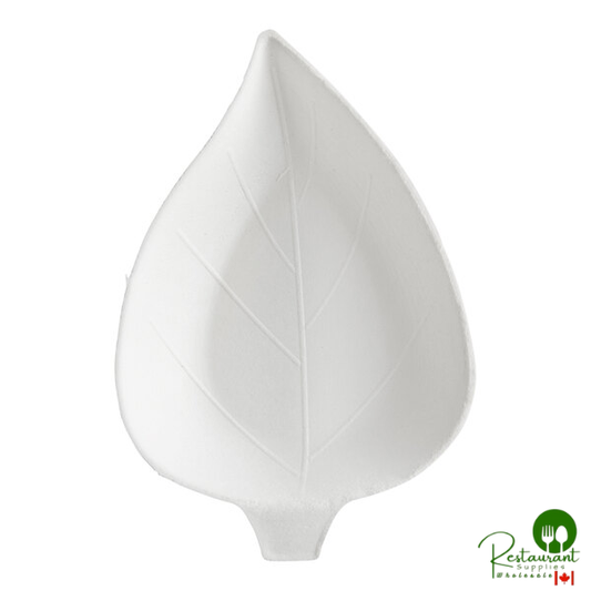 EcoChoice 3 3/4" Compostable White Plant Fiber Leaf Appetizer Dish - 200/Case