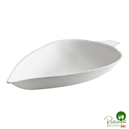 EcoChoice 3 3/4" Compostable White Plant Fiber Leaf Appetizer Dish - 200/Case