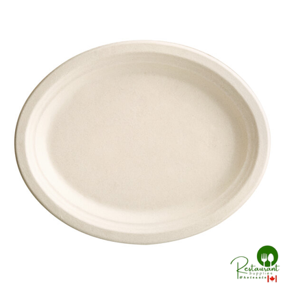 EcoChoice 12 1/2" x 10" Natural Plant Fiber Oval Plate - 125/Pack