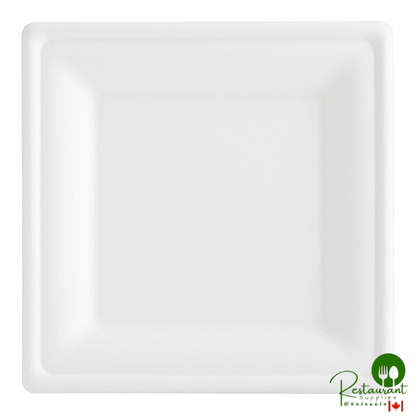 EcoChoice 8" x 8" Compostable White Plant Fiber Plant Fiber Square Plate - 400/Case