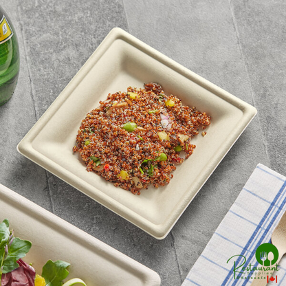 EcoChoice 6" x 6" Natural Plant Fiber Square Plate - 400/Case