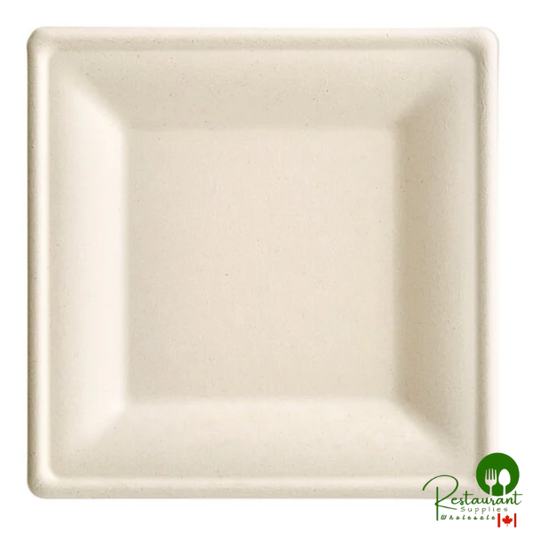 EcoChoice 10" x 10" Natural Plant Fiber Square Plate - 300/Case