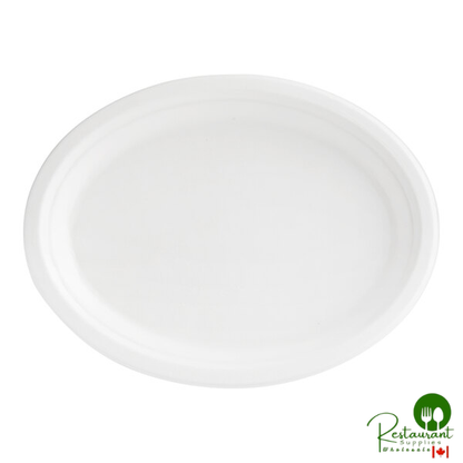 EcoChoice 10" x 7 1/2" White Plant Fiber Oval Platter - 500/Case