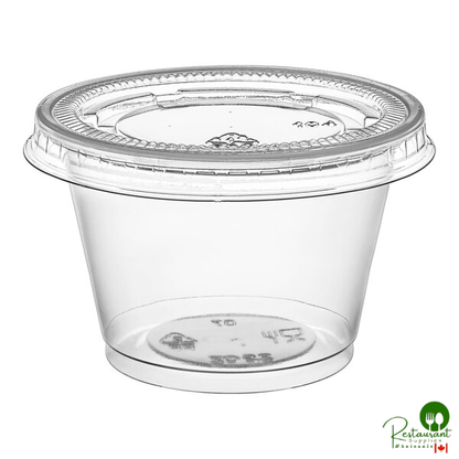 Choice 2.5 oz. Clear Plastic Souffle Cup / Portion Cup with PET Plastic Lid - 100/Case