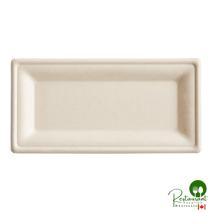 EcoChoice 10" x 6" Natural Plant Fiber Rectangle Plate - 400/Case