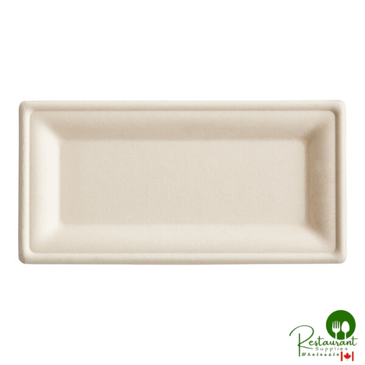EcoChoice 10" x 6" Natural Plant Fiber Rectangle Plate - 400/Case