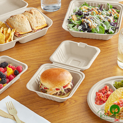 EcoChoice 8" x 8" Natural Plant Fiber Square Plate - 400/Case