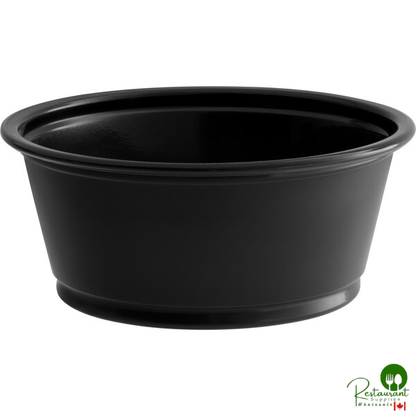 Choice 3.25 oz. Black Plastic Souffle Cup / Portion Cup - 100/Pack