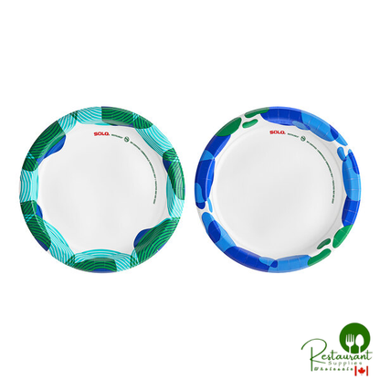 Solo Bold Hold™ 10" Heavy Weight Assorted Ripples / Sea Glass Paper Plates - 616/Case