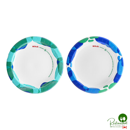 Solo Bold Hold™ 8 1/2" Heavy Weight Assorted Ripples / Sea Glass Paper Plates - 512/Case