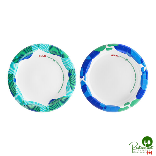 Solo Bold Hold™ 8 1/2" Heavy Weight Assorted Ripples / Sea Glass Paper Plates - 512/Case