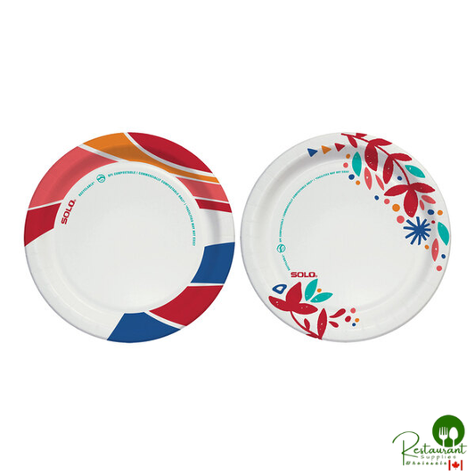 Solo AnyDay 6 13/16" Assorted Lush Blooms / Wavy Tropics Paper Plates - 576/Case