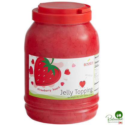 Bossen Strawberry Heart-Shaped Jelly Topping Bag 6.6 lb. - 6/Case