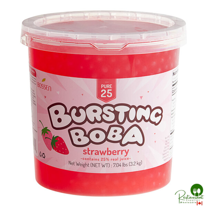 Bossen Pure25 Strawberry Bursting Boba 7.04 lb. - 4/Case