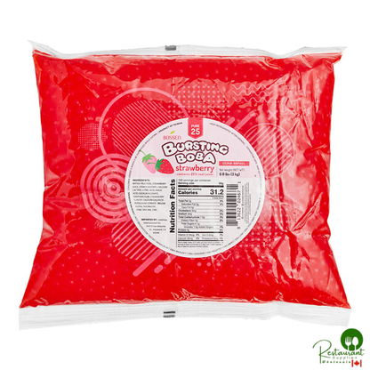 Bossen Pure25 Strawberry Bursting Boba 6.6 lb. Bag - 5/Case