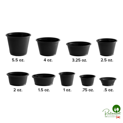 Choice 4 oz. Black Plastic Souffle Cup / Portion Cup - 100/Pack