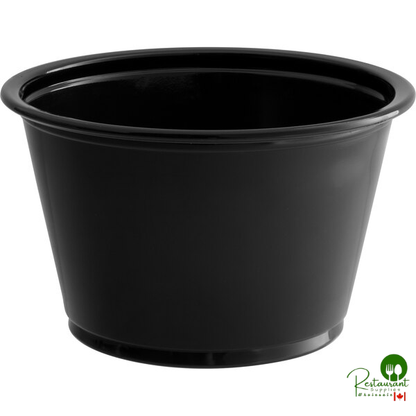 Choice 4 oz. Black Plastic Souffle Cup / Portion Cup - 100/Pack