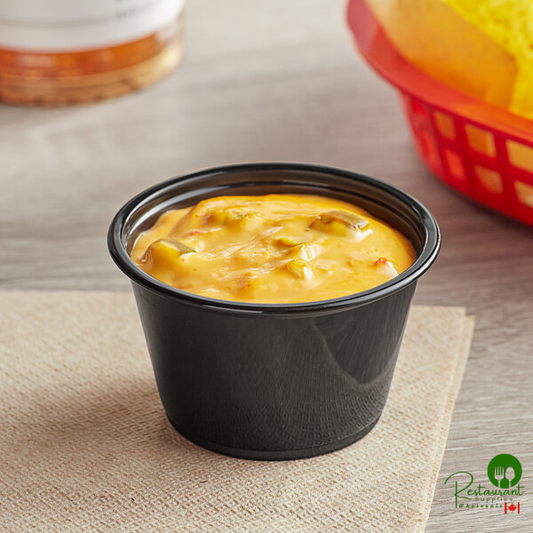 Choice 4 oz. Black Plastic Souffle Cup / Portion Cup - 100/Pack