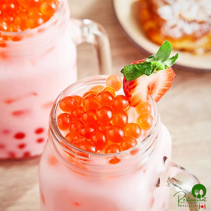 Possmei Strawberry Popping Boba 7.05 lb. - 4/Case
