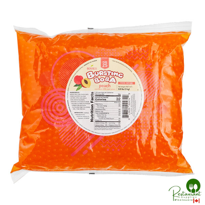 Bossen Pure25 Peach Bursting Boba 6.6 lb. Bag - 5/Case