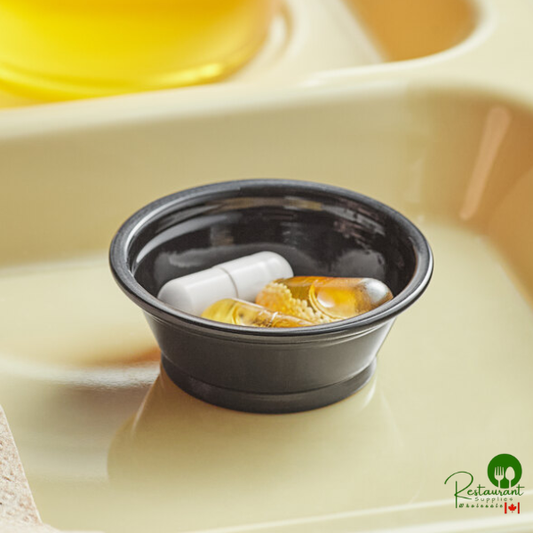 Choice 0.5 oz. Black Plastic Souffle Cup / Portion Cup - 2,500/Case