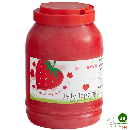 Bossen Strawberry Heart-Shaped Jelly Topping 8.38 lb. - 4/Case
