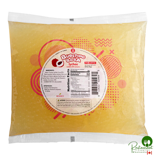 Bossen Pure25 Lychee Bursting Boba Bag 6.6 lb. - 5/Case
