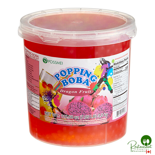 Possmei Dragon Fruit Popping Boba 7.05 lb. - 4/Case