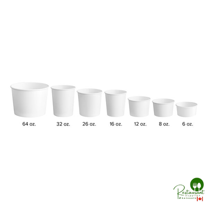 Choice 64 oz. White Double Poly-Coated Paper Food Cup - 25/Pack