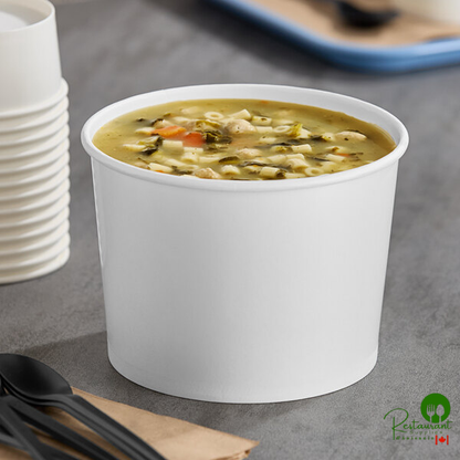 Choice 64 oz. White Double Poly-Coated Paper Food Cup - 25/Pack