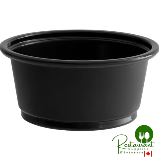 Choice Black Plastic Souffle Cup / Portion Cup - 2 oz. - 2,500/Case