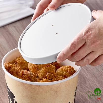 Choice 64 oz. White Paper Soup / Hot Food Cup Vented Lid - 25/Pack