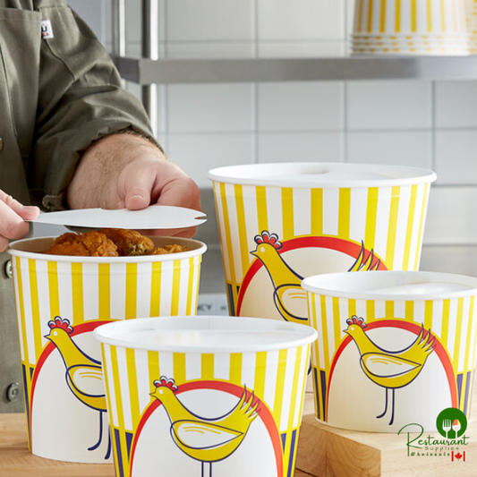 Choice 64 oz. Chicken Bucket with Lid - 35/Pack