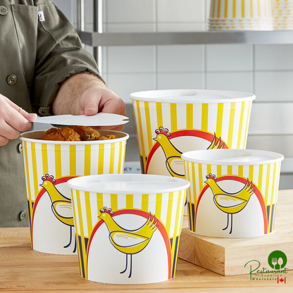 Choice 130 oz. Chicken Bucket with Lid - 20/Pack
