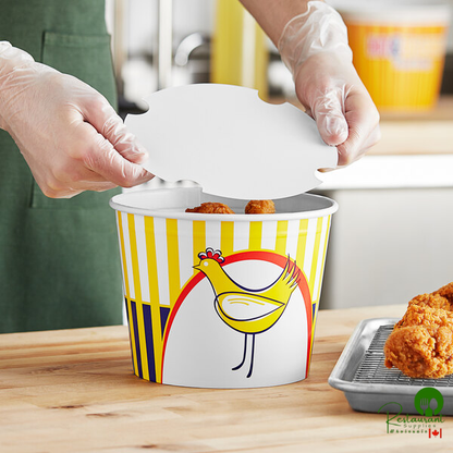 Choice 85 oz. Chicken Bucket with Lid - 25/Pack