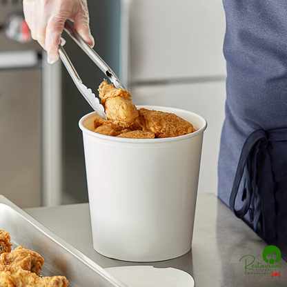 Choice 130 oz. White Food Bucket with Lid - 20/Pack