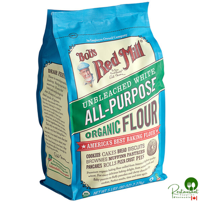 Bob's Red Mill 5 lb. Organic Unbleached All-Purpose Flour - 8/Case